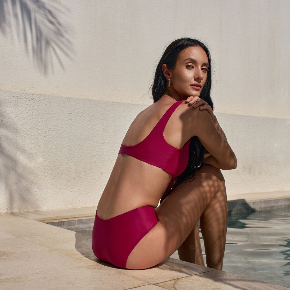 Rosa Lift Up Bikini - Top and Bottom - Burgundy